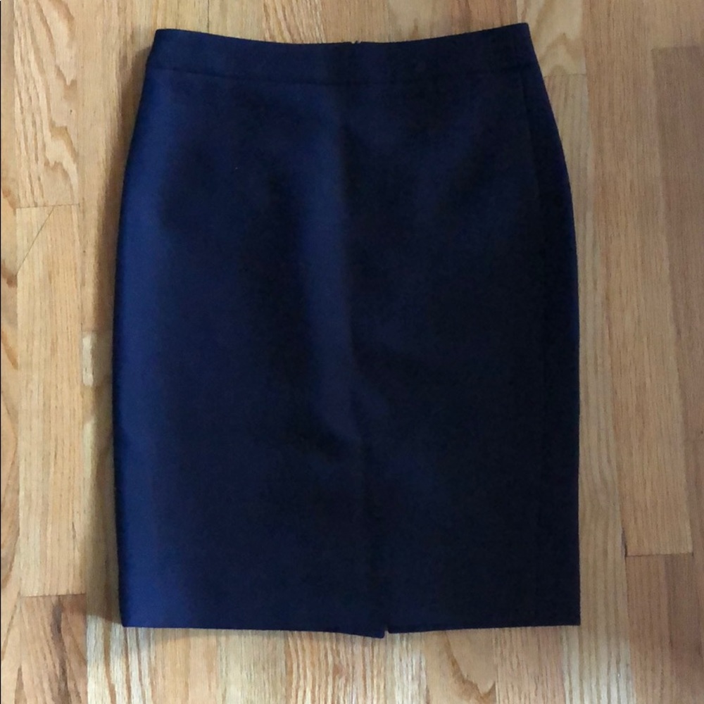 Jcrew navy wool pencil skirt